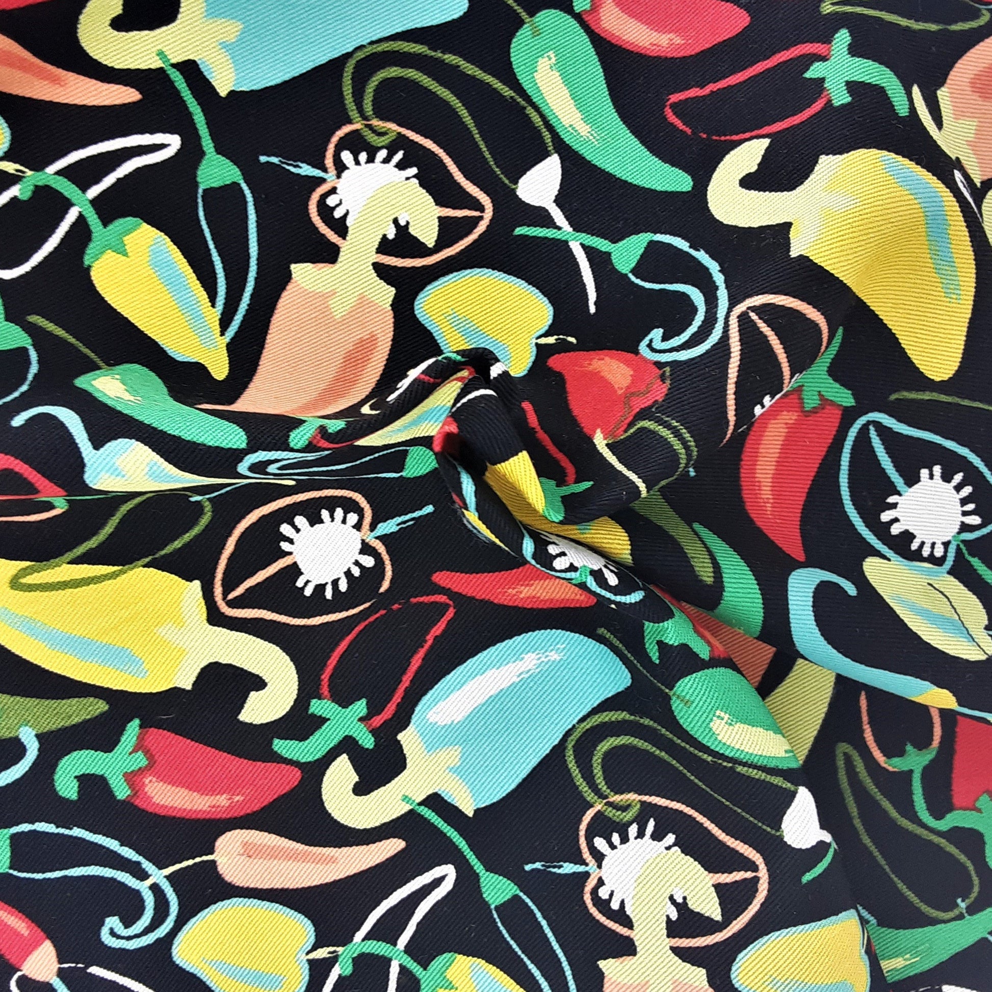 Black #S Jalapeno Print Woven Fabric - SKU 6686