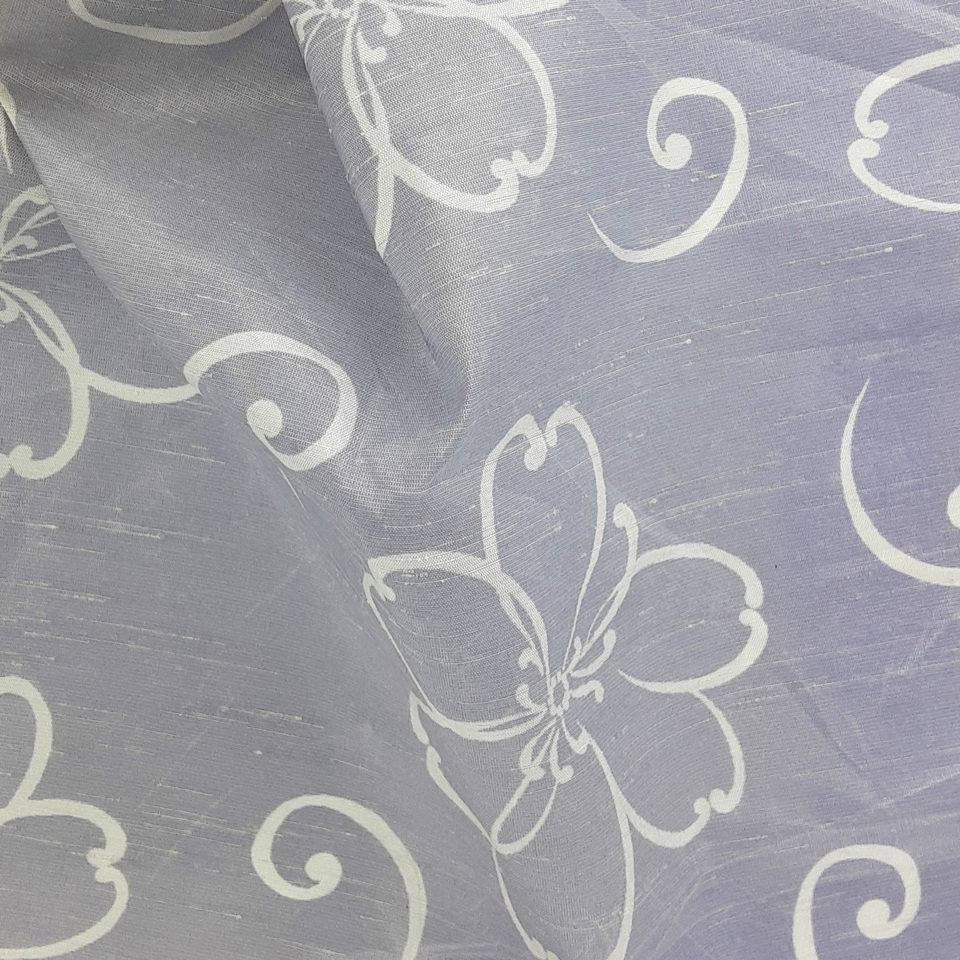 Silver Floral #S Shantung Elegant Woven Fabric - SKU 6683