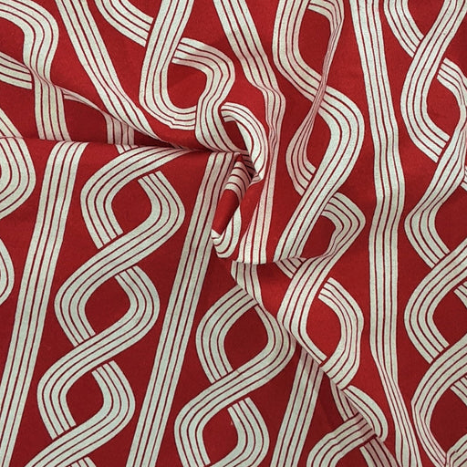 Red #U164 Scroll Children's Cotton Print Woven Fabric - SKU 6821B