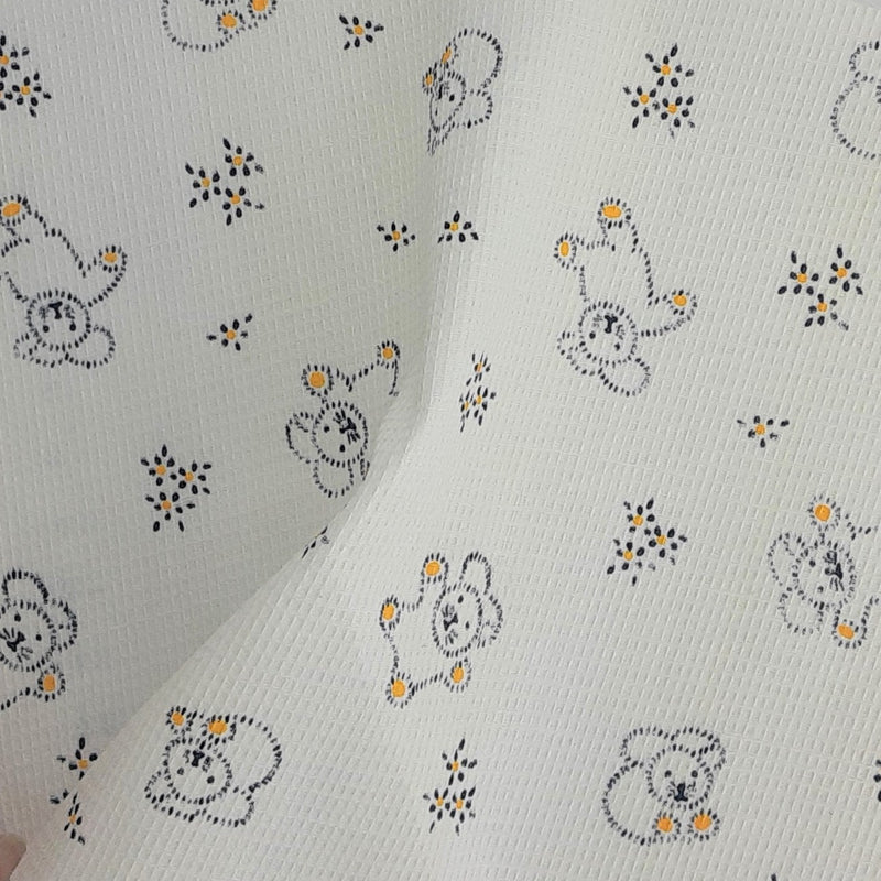 White #U164 Teddy Bear Children's Cotton Print Woven Fabric - SKU 6821B