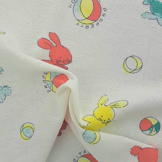 BOGO- White/Multi #U176 Bunny Hop Children's Cotton Woven Print - SKU 6821A