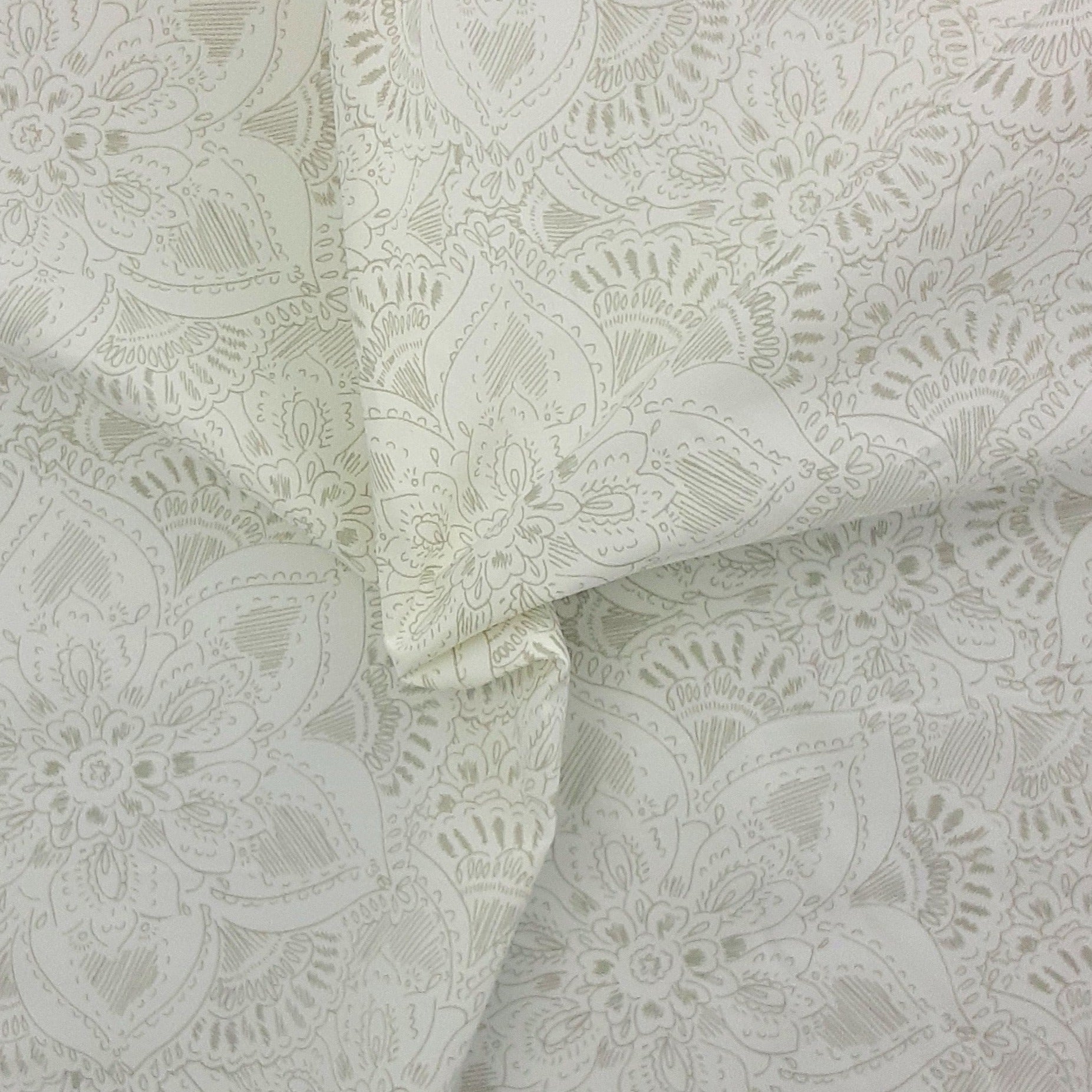 White #U164 Wall Flower Children's Cotton Print Woven Fabric - SKU 6821A