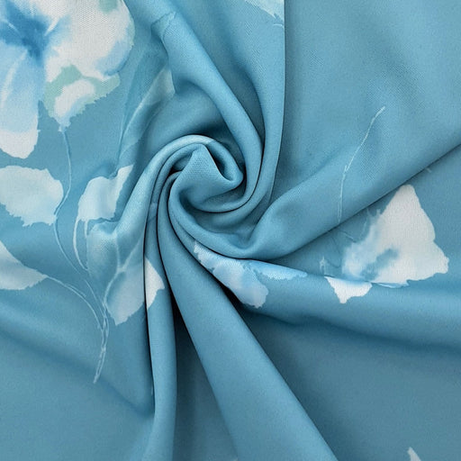 Aqua #S/171 Interlock 70 Denier Floral Print Knit Fabric - SKU 6856