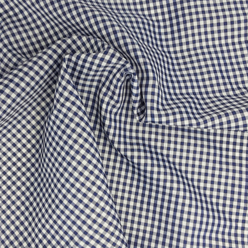 Navy/White #S816 Plaid Gingham Shirting Woven Fabric - SKU 6866