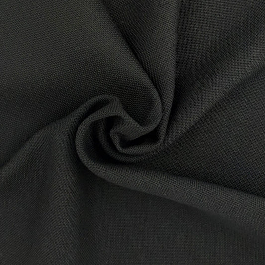 Black #U1 Made In America Polyester Wool Suiting Woven Fabric - SKU 6934