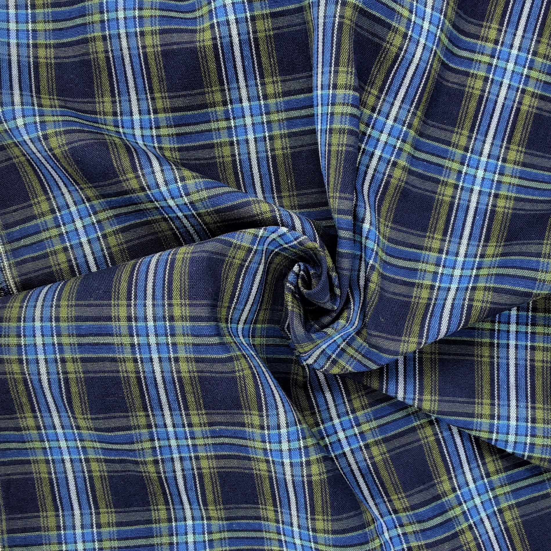 Navy/Royal #S140 Classic Plaid Suiting Woven fabric - SKU 6930