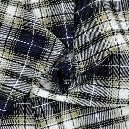 Navy/Khaki #S140 Classic Plaid Suiting Woven fabric - SKU 6930