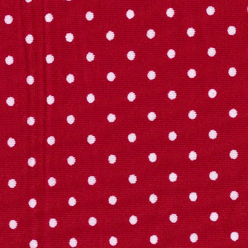 Red/White 1/8 Dot Polyester Lycra Print Knit Fabric"