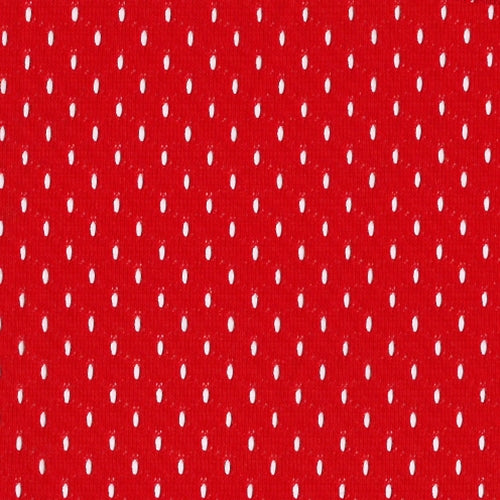 Bright Red Football Mesh Knit Fabric