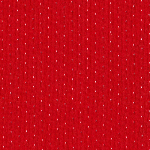 Deep Red Football Mesh Knit Fabric