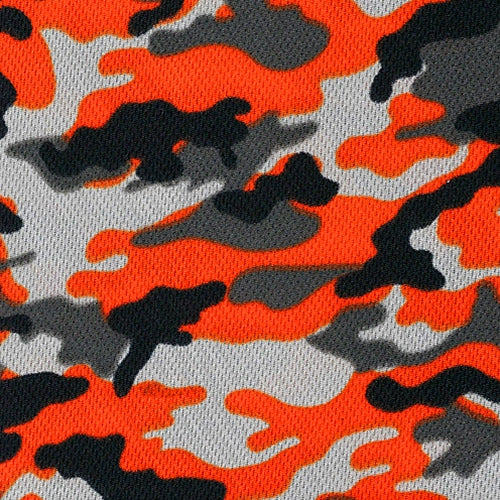 Orange Dimple Mesh Camouflage Knit Fabric