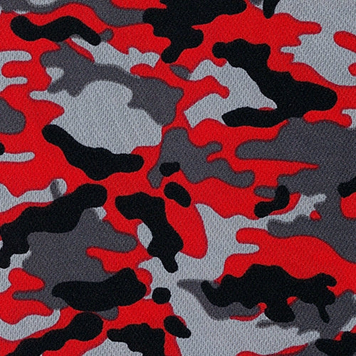 Red Dimple Mesh Camouflage Knit Fabric
