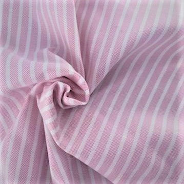 Pink/White #S 31/32 Brawny Stripe Oxford Shirting Woven Fabric - SKU 6992B