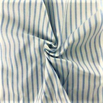 White/Baby Blue #S 31/32 Brawny Stripe Oxford Shirting Woven Fabric - SKU 6992B