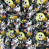 Black Skeleton Jack Butter Soft Knit Fabric - SKU 7003