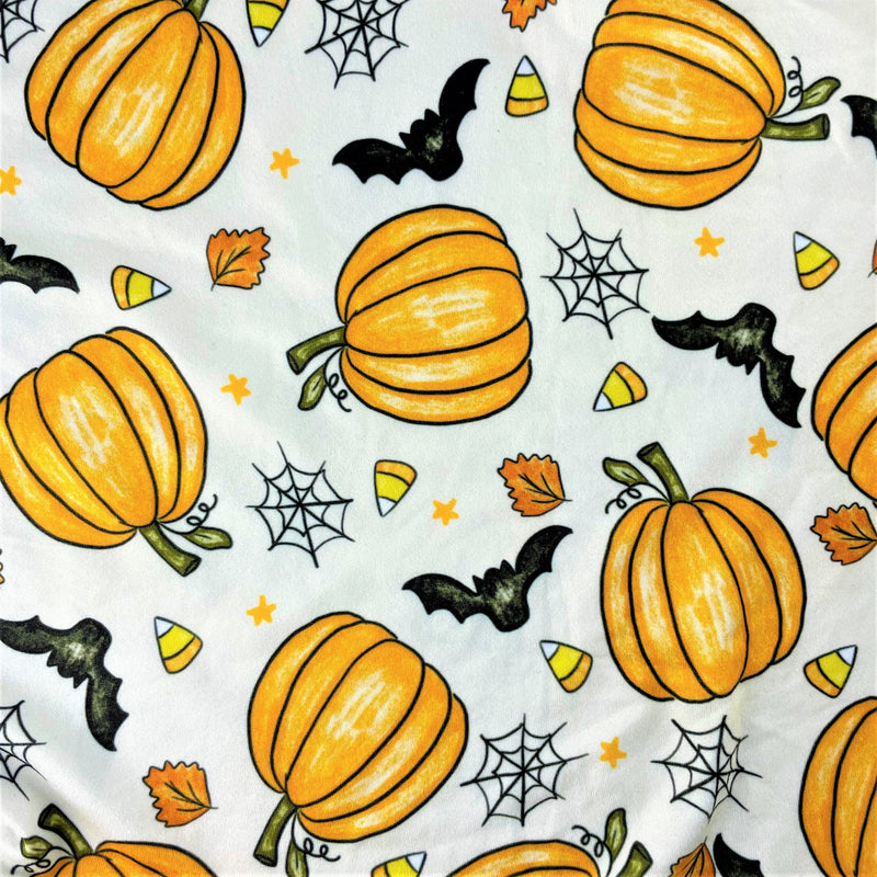 Orange Pumpkin Fest | Butter Soft Knit Fabric - SKU 7003 #U7