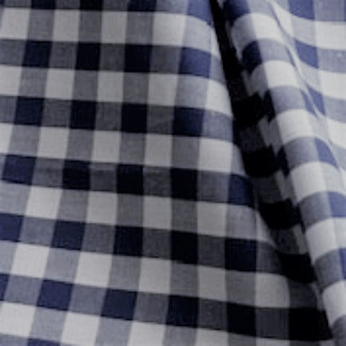 Navy #S189 1/4" Gingham Check Shirting Woven Fabric - SKU 7086D
