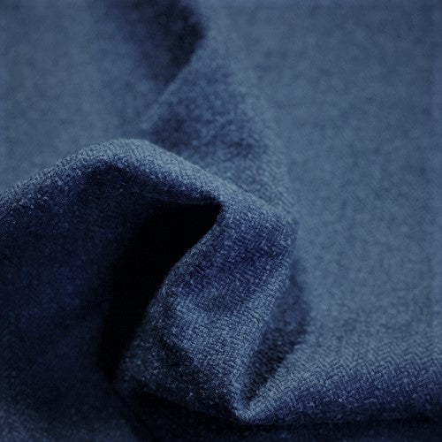 Navy #S164 Herringbone Wool Woven Fabric - SKU 7101
