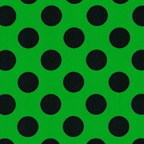 Black Dot Jersey Polyester Lycra Print Knit Fabric 