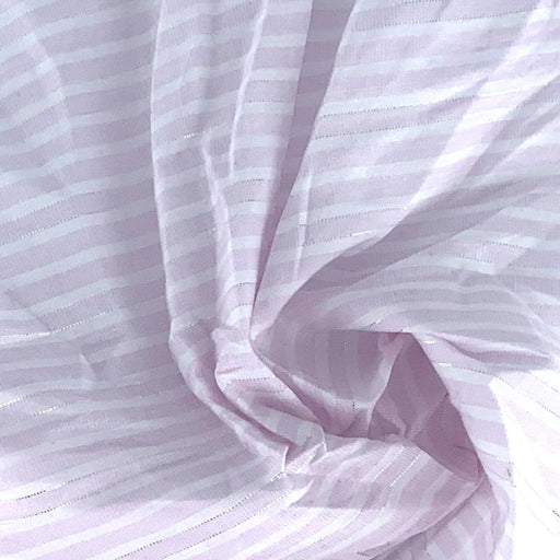 Pink #SKK Metallic Stripe Shirting Woven Fabric - SKU 6965