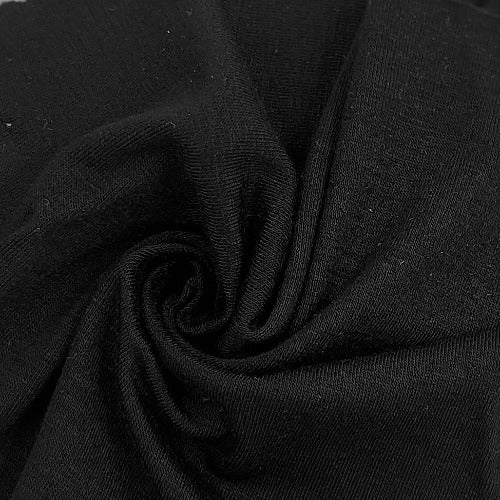 Black #U121 J. Crew Rayon/Spandex 200GSM Jersey Knit Fabric - SKU 6851F