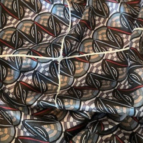 Silver Dazzle #U2 Silk Print Woven Fabric - SKU 7005A
