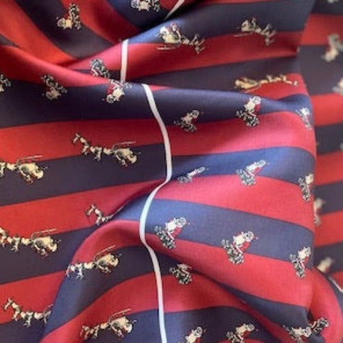 Red/Navy Santa 1" Stripes | Silk Print - SKU 7005B #U4