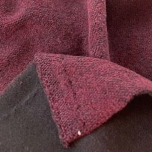 Merlot/Black #S63 Made In America 14 Ounce French Terry Knit Fabric - SKU 7010