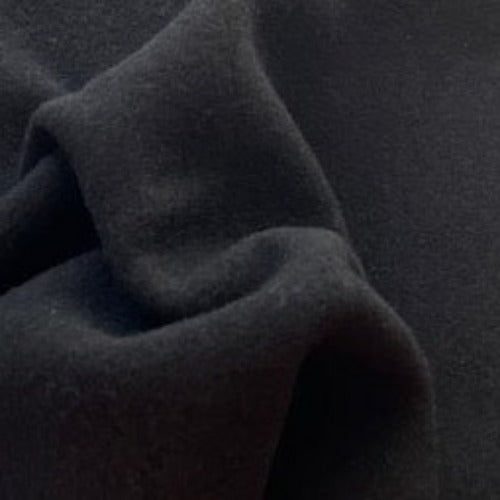 Black #S/LL Made In America Double Sided Wool Sweatshirt Fleece Knit Fabric - SKU 7009