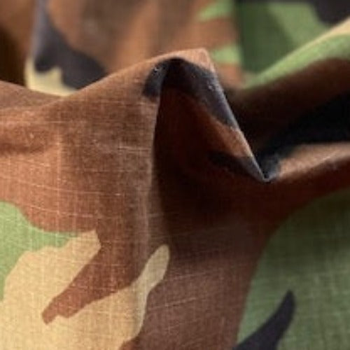 Green #U175 Woodland Camouflage Ripstop Print Woven Fabric - SKU 7015