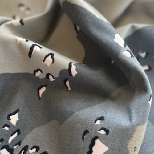 Grey Chocolate Chip #U Camouflage Print Woven Fabric - SKU 7035