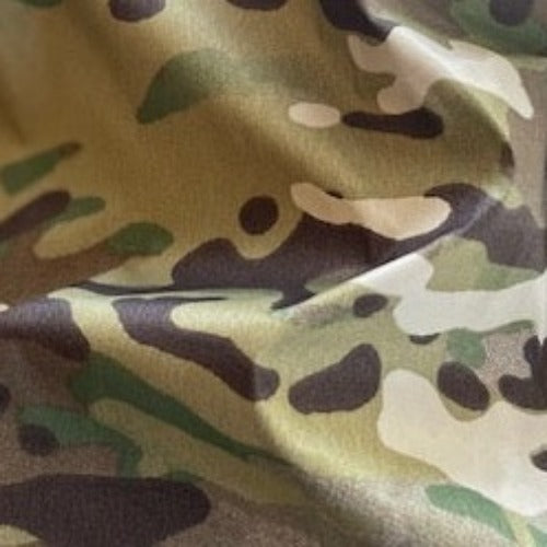 Green Multicam #U Camouflage Vinyl Waterproof Print Woven Fabric - SKU 7036