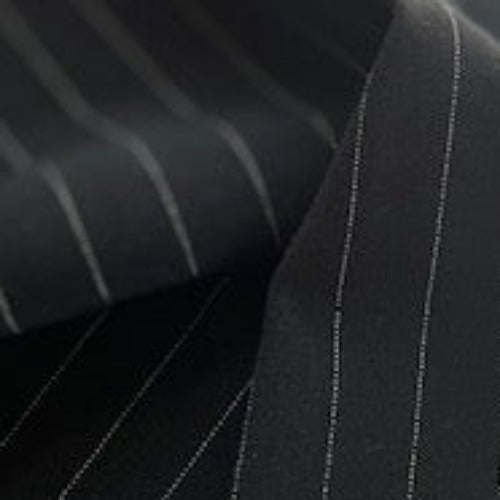 Black #S68 Stretch Spandex Suiting Stripe Woven Fabric - SKU 5608/ 25 Yard Lot