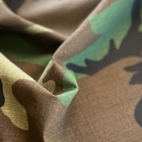 Brown/Green #U  Camouflage 6 Ounce Ripstop Print Woven Fabric - SKU 7037