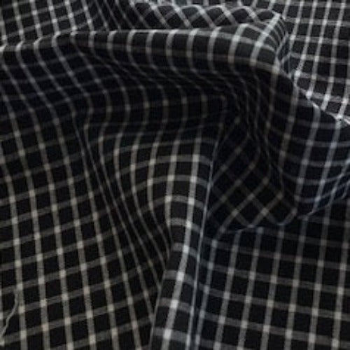 Black/White #U19 Mini Plaid Shirting Woven Fabric - SKU 7040