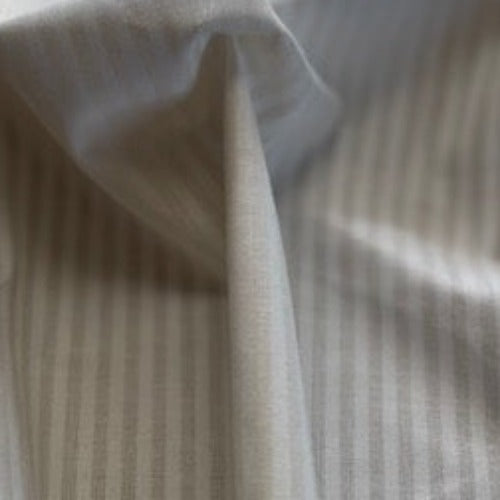 Ivory/White # U22 Narrow Stripe Shirting Woven Fabric - SKU 7040