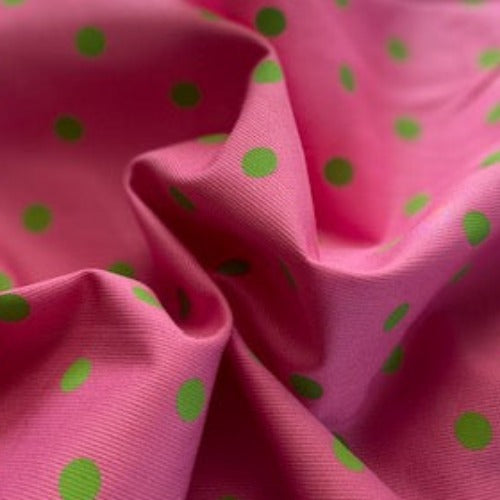 Hot Pink #U176 Polka Dot Woven Print-SKU 7041