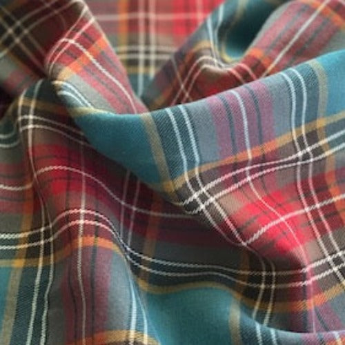 7 Brawny Shirting Plaid Woven Fabric - SKU 7087