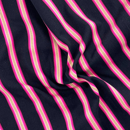 Fuchsia #S Japanese Stripe By Jambae Shirting Woven Fabric- SKU 6946