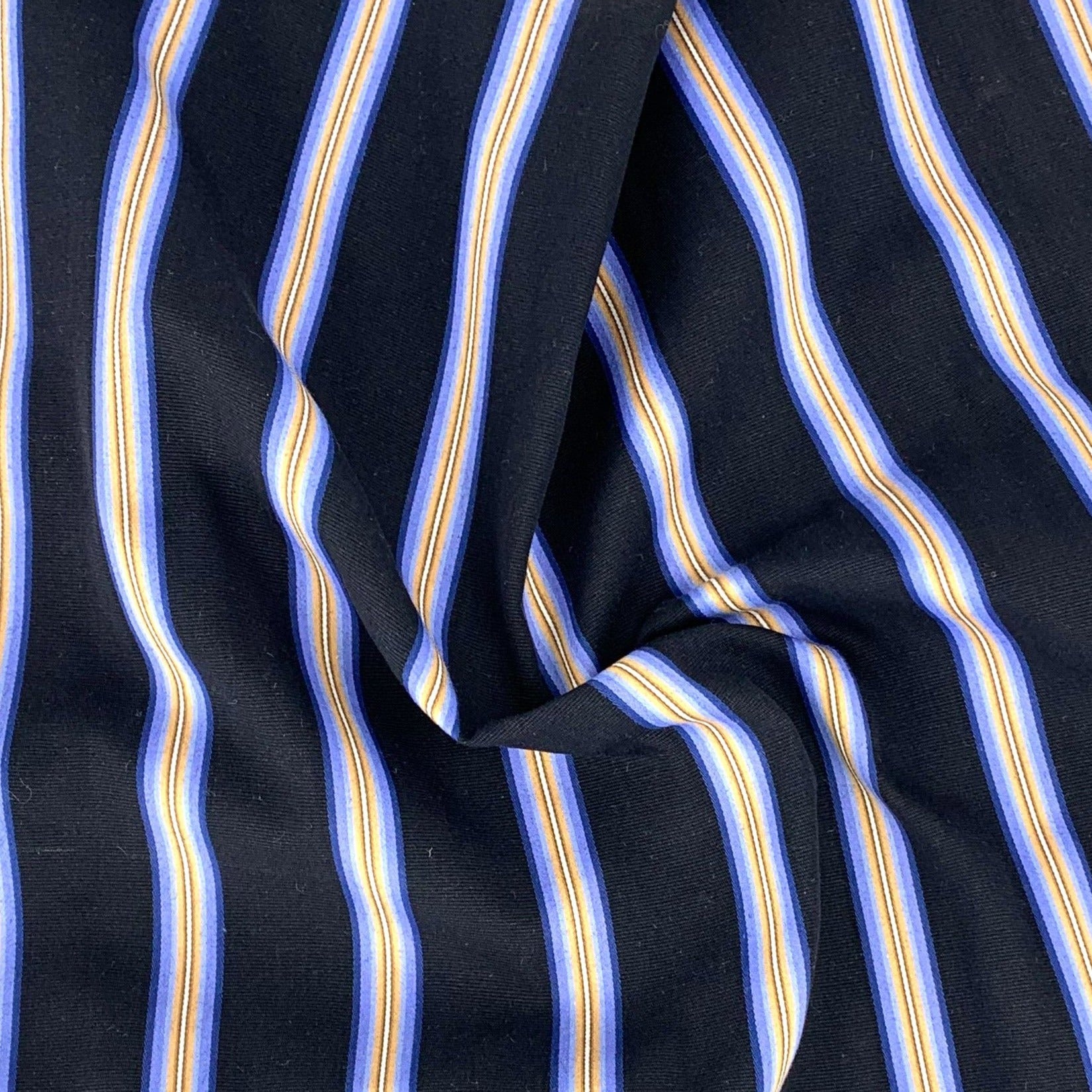 Cadet Blue #S Japanese Stripe By Jambae Shirting Woven Fabric- SKU 6946