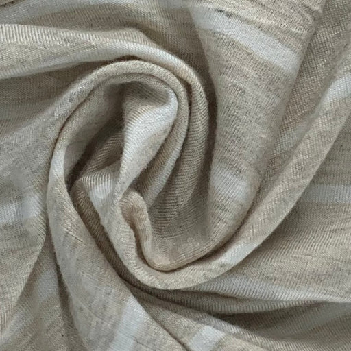 White/Sand #S182 Jersey Stripe Knit Fabric - SKU 6970