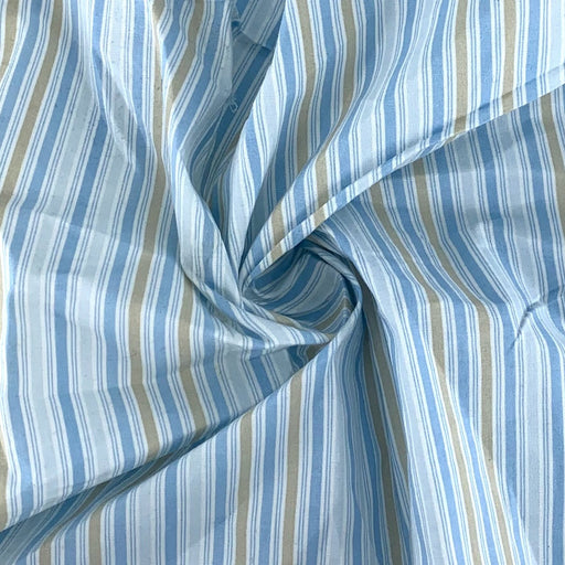 Blue Multi #S182 Farmhouse Stripe Shirting Woven Fabric - SKU 6963