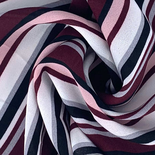 Cranberry Multi #S182 Le Stripes By Nells Woven Fabric - SKU 6967