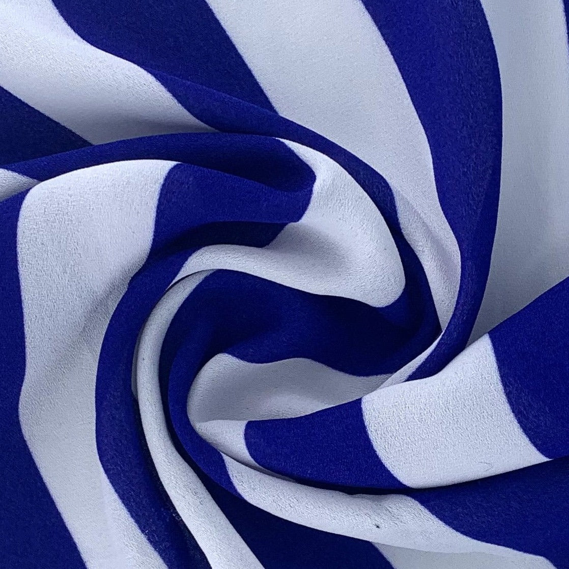 Royal/White #S182 Le Stripes By Nells  Woven Fabric - SKU 6967