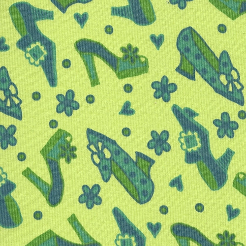 Kiwi Slippers Cotton Rib Print Knit Fabric