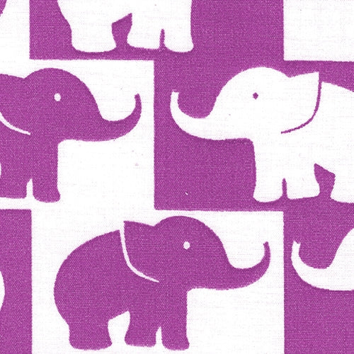 Purple Elephant Woven Print