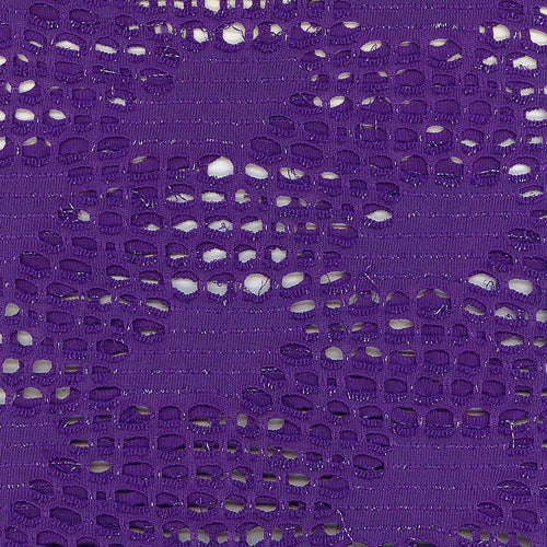 Purple/Silver Fishnet Knit Fabric
