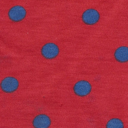 Red Dots Cotton Jersey Print Knit Fabric