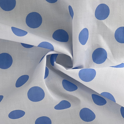 White/Blue | Dot Print Cotton Woven (Made for Bailey Boys) - SKU 7373B