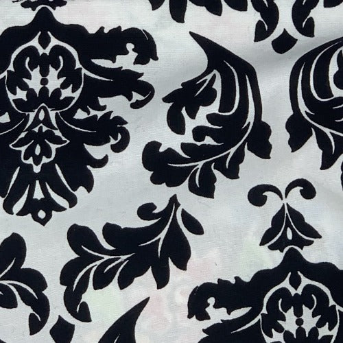 Black White Damask #U103 Print Woven Fabric - SKU 4901D